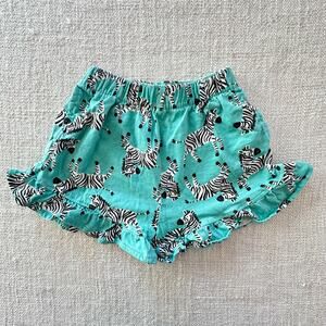 Hanna Andersson Teal Zebra Print Shorts VGUC 3T